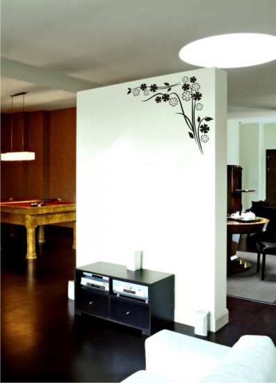 vinyl wall art decal sticker, corner border (18" x 30")