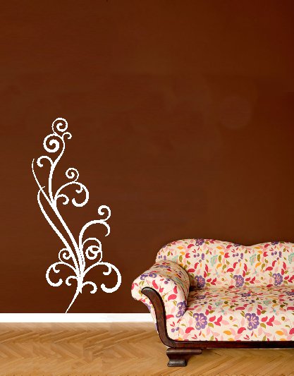 vinyl wall art swirly branch . 14inches x 30 inches