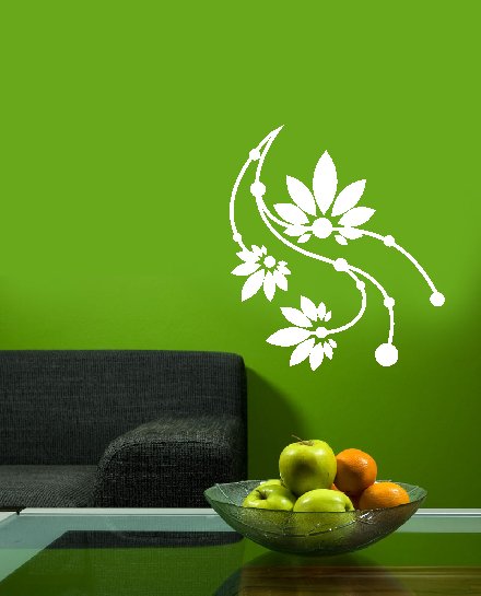 vinyl wall decal floral circles 16 inches x 24 inches