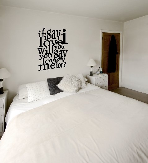 vinyl wall art decal . will you love me too . 22 inches x 30 inches