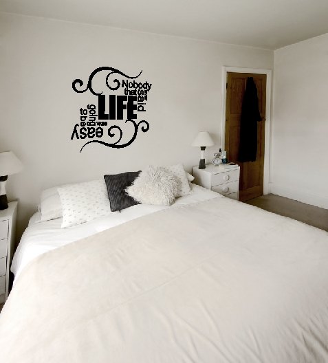 vinyl wall art decal . easy life . 22 inches x 22 inches