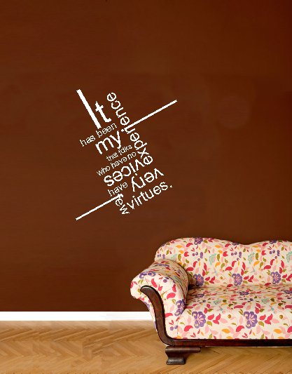 vinyl wall art decal . vices and virtues . 22 inches x 25 inches
