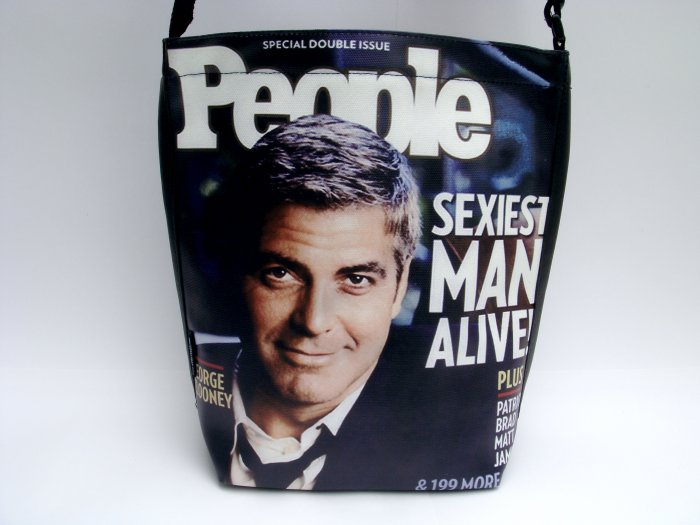 George Clooney People Magazine Large Messenger Bag Purse