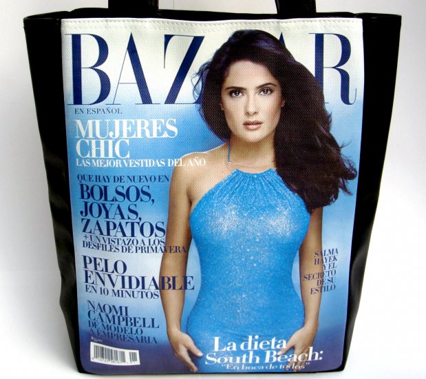 Salma Hayek Bazaar Magazine Tote Shoulder Bag Purse