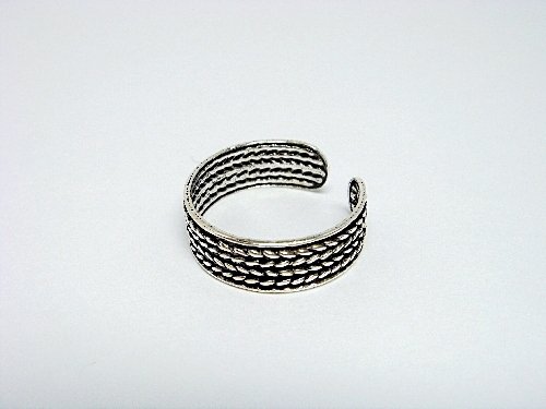 925 Sterling Silver Laurel Wreath Oxidized Adjustable Toe Ring