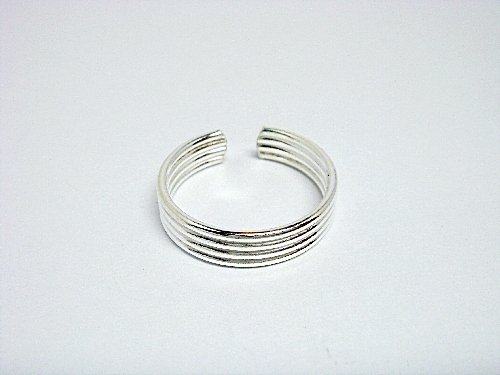 925 Sterling Silver Classic Bands Adjustable Toe Ring