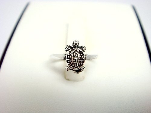 925 Sterling Silver Turtle Oxidized Adjustable Toe Ring