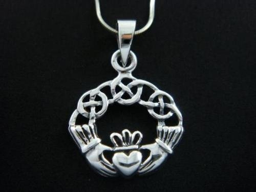 925 Sterling Silver Celtic Irish Claddagh Charm Pendant