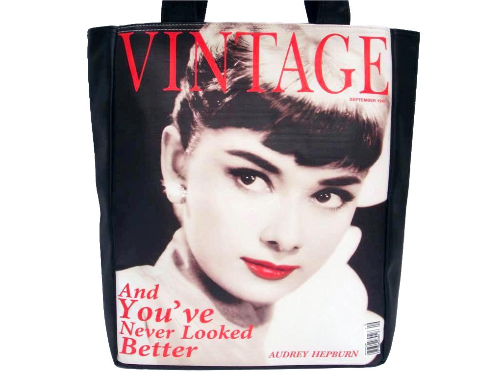 Audrey Hepburn Vintage Classic Large Tote Shoulder Bag Purse