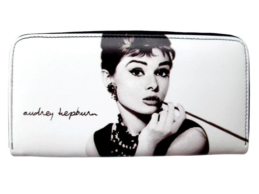 Audrey Hepburn Signature Breakfast at Tiffanys White Wallet Card ID Holder Purse