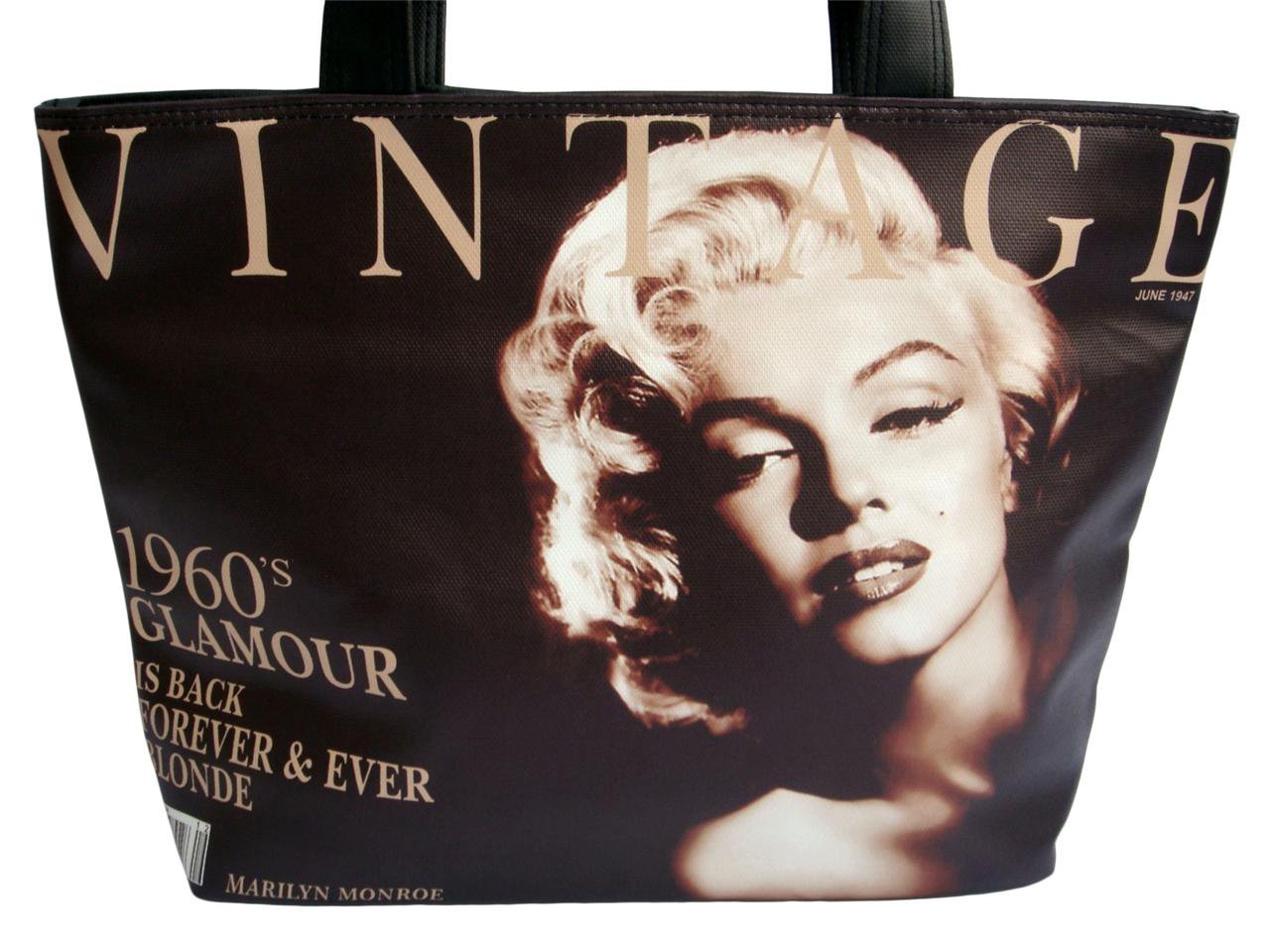 Marilyn Monroe Vintage Glamour Wide Tote Shoulder Bag Purse Handbag