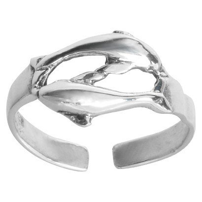 925 Sterling Silver Twin Dolphins Adjustable Pinky Toe Ring