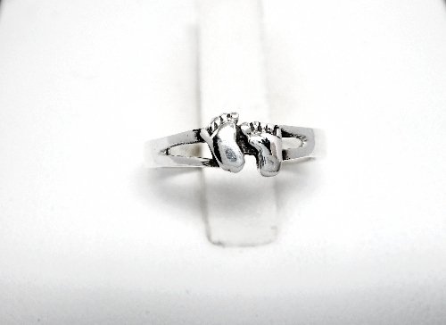 925 Sterling Silver Happy Feet Adjustable Pinky Toe Ring