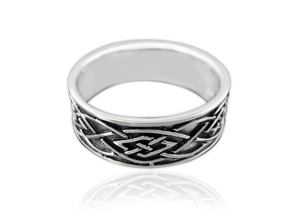 925 Sterling Silver Celtic Knot Irish Oxidized Unisex Band Ring