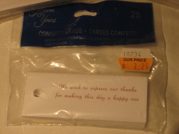 Lot 125 Confetti Cards Wedding