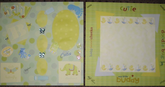 "Baby Boy" Premade 12x12 Scrapbook Pages Baby