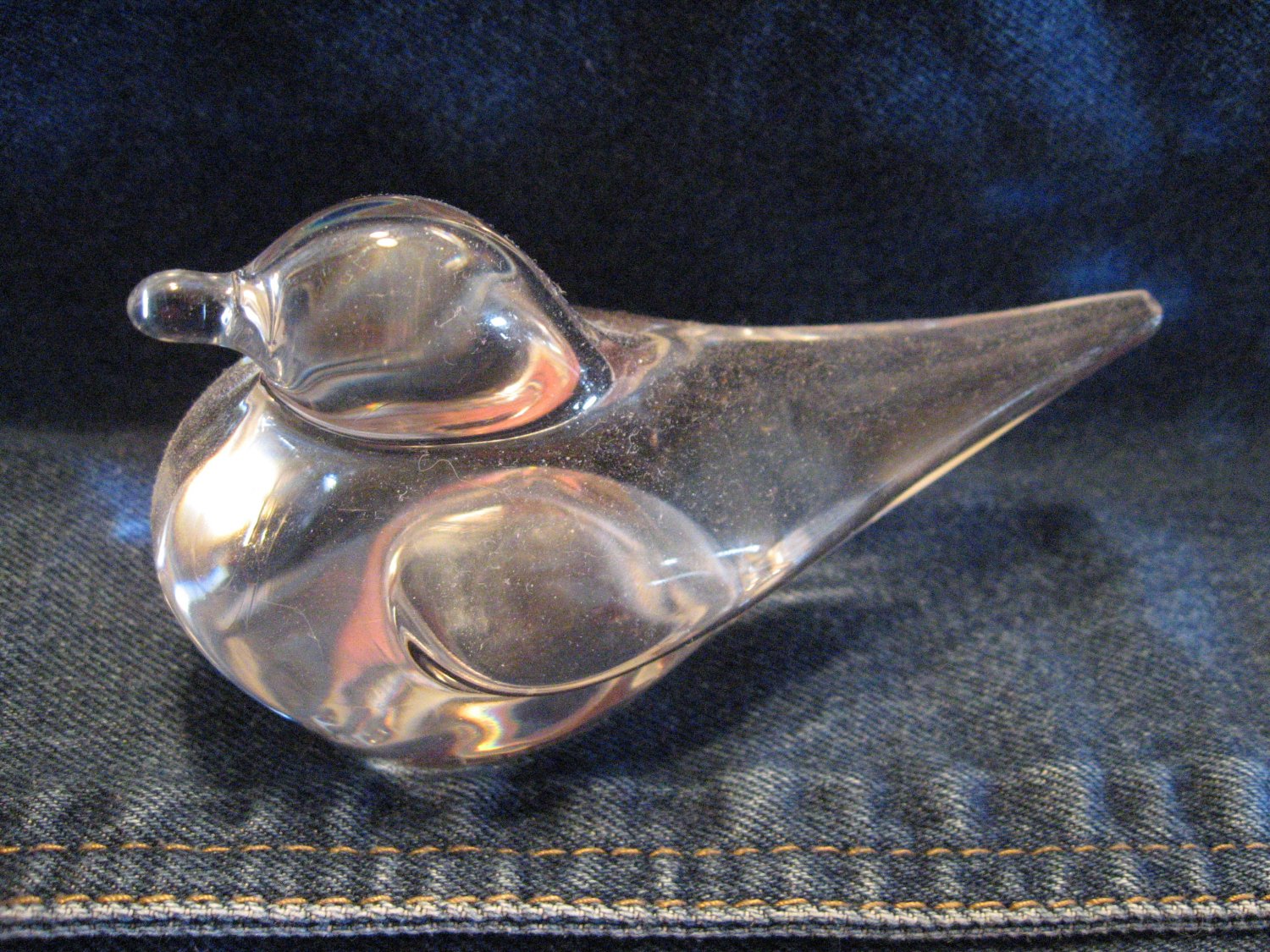 Daum France crystal dove bird signed
