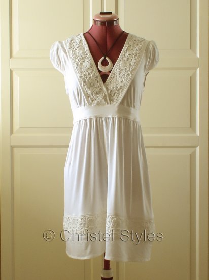 NEW Cream Lace Empire Baby Doll Dress Size S