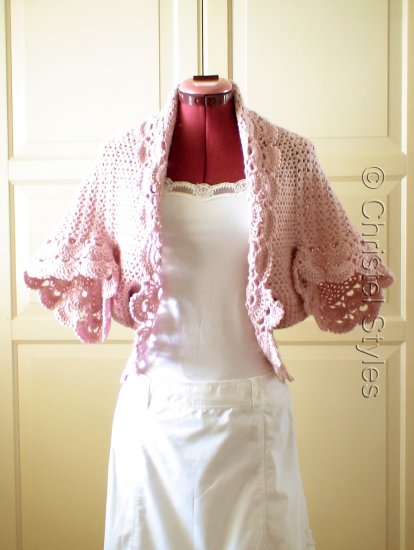 NEW Handmade Crochet Dusty Pink Wool Cardigan Scarf Size Small/Medium