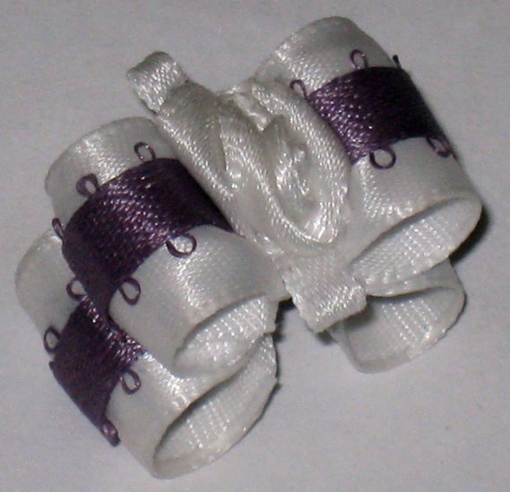 Dog bow- Lavender and white - 5/8 Shih Tzu Yorkie Maltese