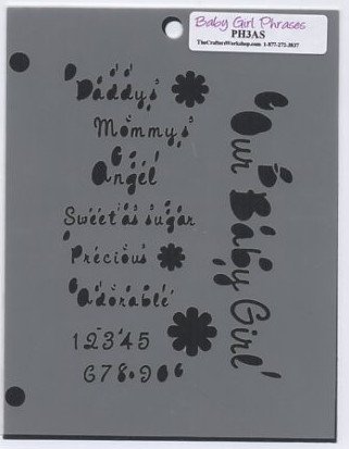 The Crafters Workshop Baby Girl Phrases Mini Template PH3AS