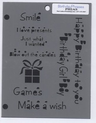 The Crafters Workshop Birthday Phrases Mini Template PH2AS