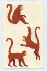 Mrs Grossman's Brown Monkey Stickers #4D
