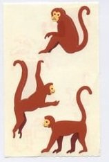 Mrs Grossman's Brown Monkey Stickers #4E