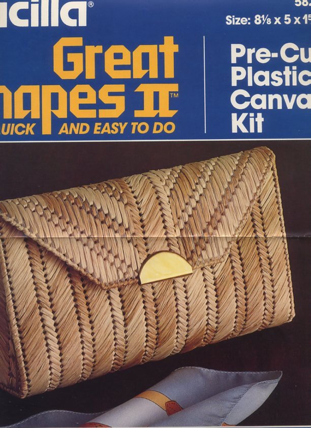 Bucilla Plastic Canvas Straw Elegance Clutch Bag Pattern Only From Kit 5823