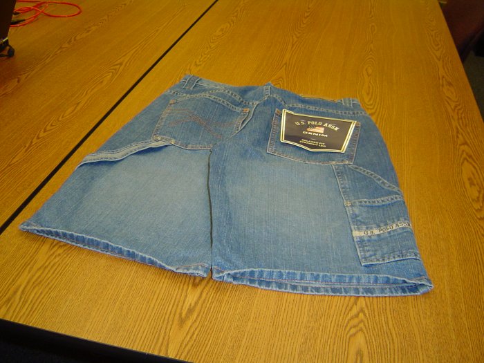 NWT sz 30 Lt Blue Denim Polo Shorts