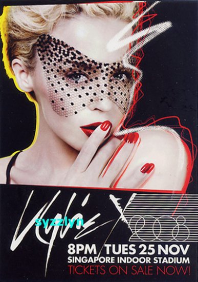 2x KYLIE MINOGUE Singapore Concert Promo Postcard RARE