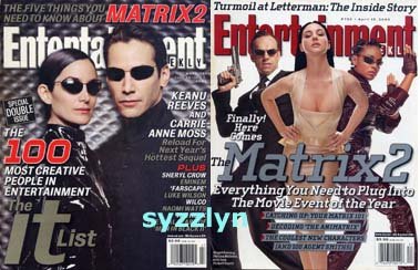 2x Entertainment Weekly mag KEANU REEVES Matrix NL