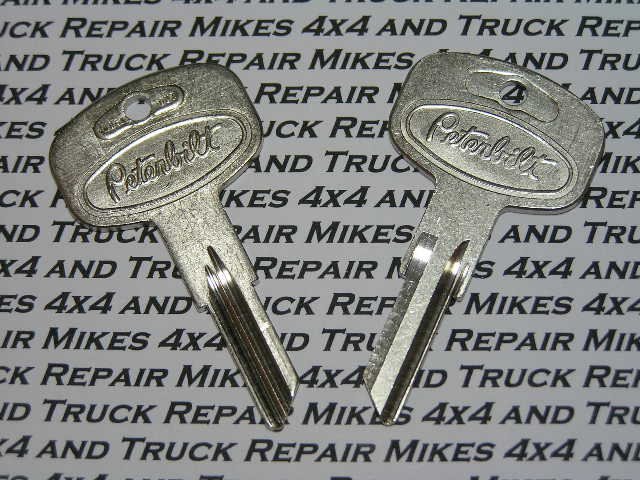 2 Peterbilt truck tractor factory OEM key blank blanks with the Pete logo