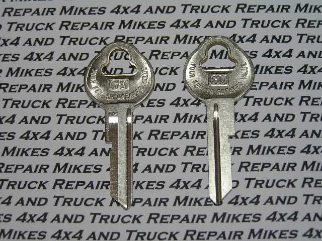 2 Door key blanks for Vintage GM General Motors Chevrolet car and truck Factory OEM