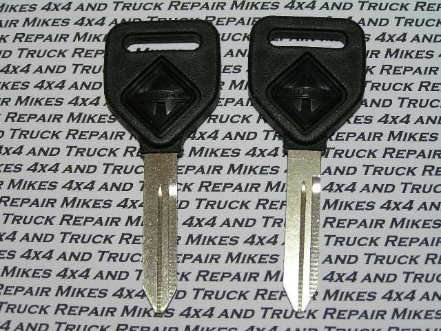 2 International Navistar truck tractor factory OEM plastic head key blanks with International logo