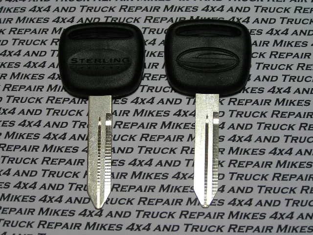 2 Sterling truck tractor factory OEM plastic head key blank blanks with Sterling logo
