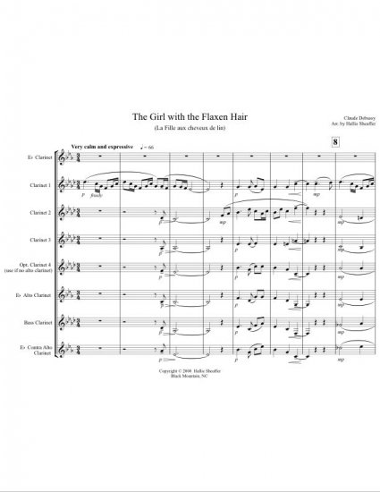 The Girl with the Flaxen Hair - Claude Debussy Clarinet Choir