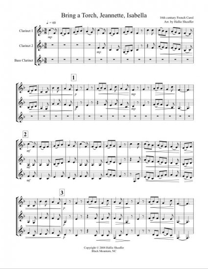 10 Holiday Favorites for Clarinet Trio vol. 1 arranged by Hallie Sheaffer