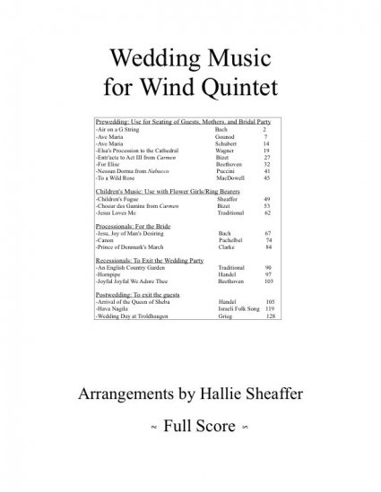 Wedding Music for Woodwind Quintet