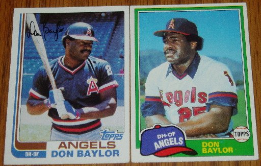 Lot of 2 Topps Don Baylor Cards #415, 580 1981 1982