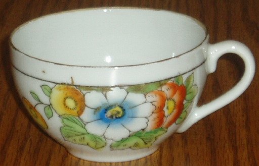 Marked Occupied Japan White Floral Pattern Teacup