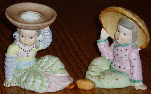 Pair Marked Occupied Japan Ucagco International Girl Planters