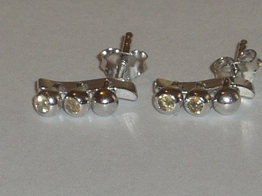 .925 Sterling Silver Citrine Dangle Earrings