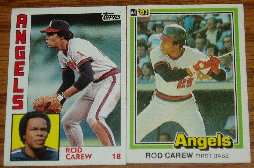 Lot of 2 Rod Carew Angels Cards Donruss & Topps MLB