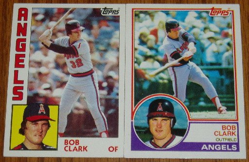 Lot of 2 MLB Topps Bob Clark Cards #184, 626 1983 1984
