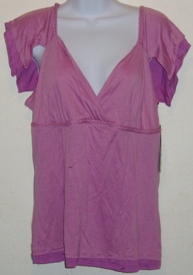 NWT Kenneth Cole Pink Flutter Sleeve Shirt Size XL