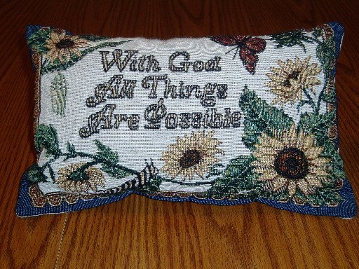 Machine Embroidered Sunflower Motif Decorative Pillow