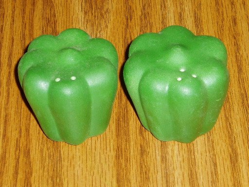 Ceramic Hand Painted Green Bell Pepper S & P Shaker Set