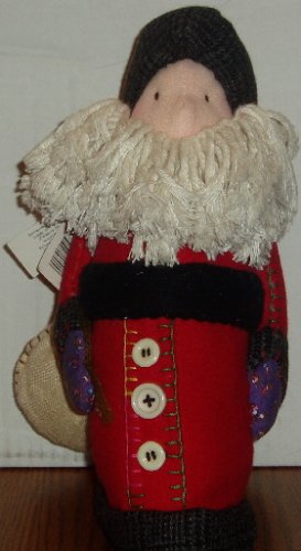 Hallmark 15" Stuffed Santa W/Toy Bag Rag Beard Country
