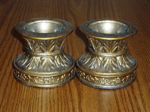 El Dorado Gold Metal and Glass Votive Candle Holder Set